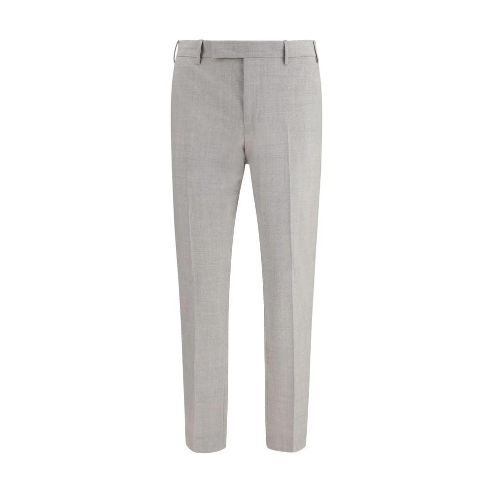 Pantalon de costume en laine polaire gris PT Torino