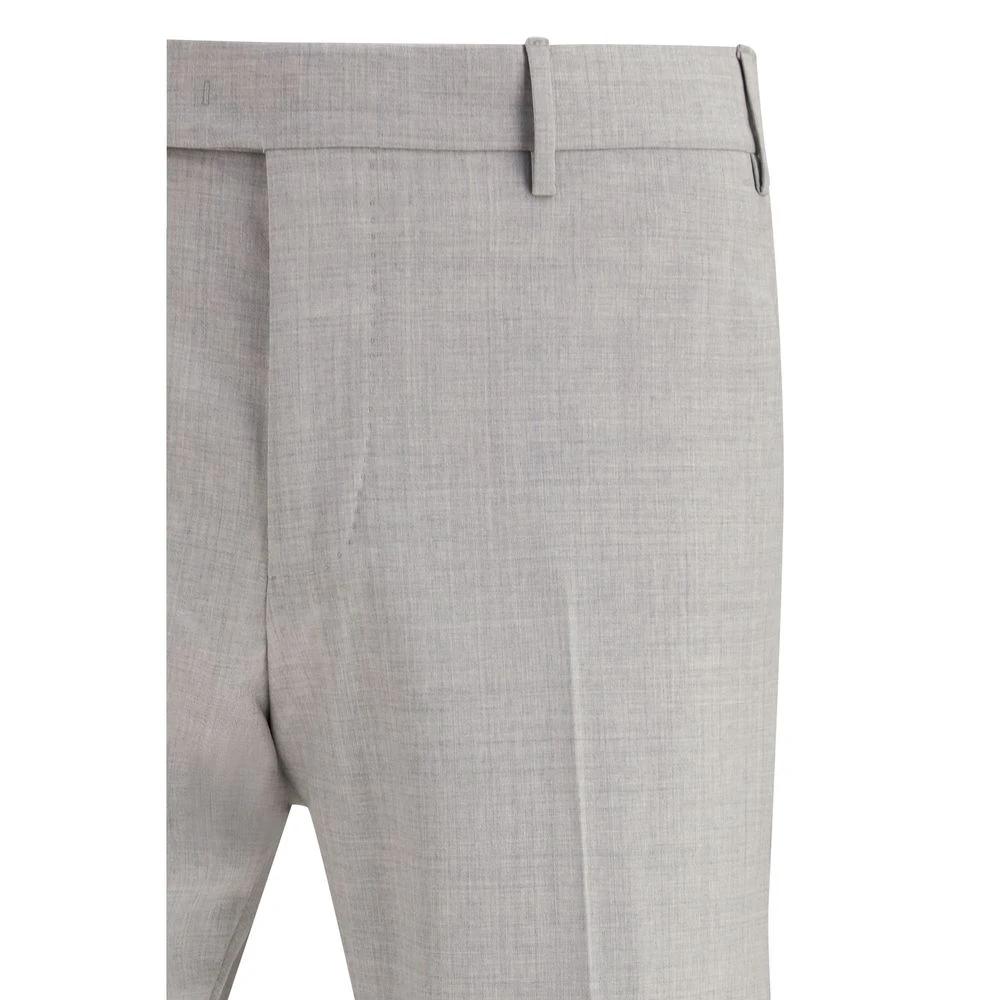 Pantalon de costume en laine polaire gris PT Torino