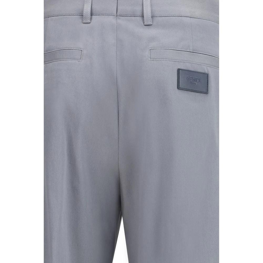Pantalon décontracté en coton gris Fendi