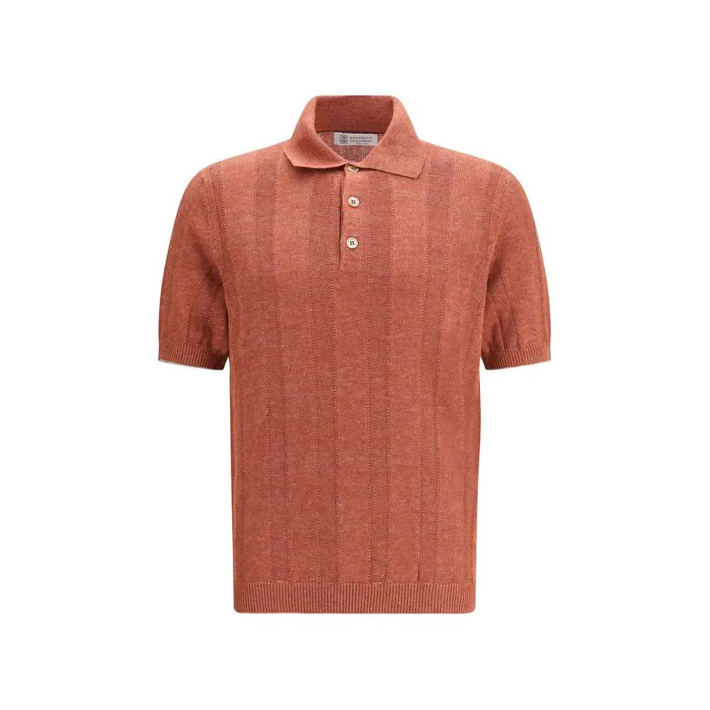 Polo Brunello Cucinelli en coton orange