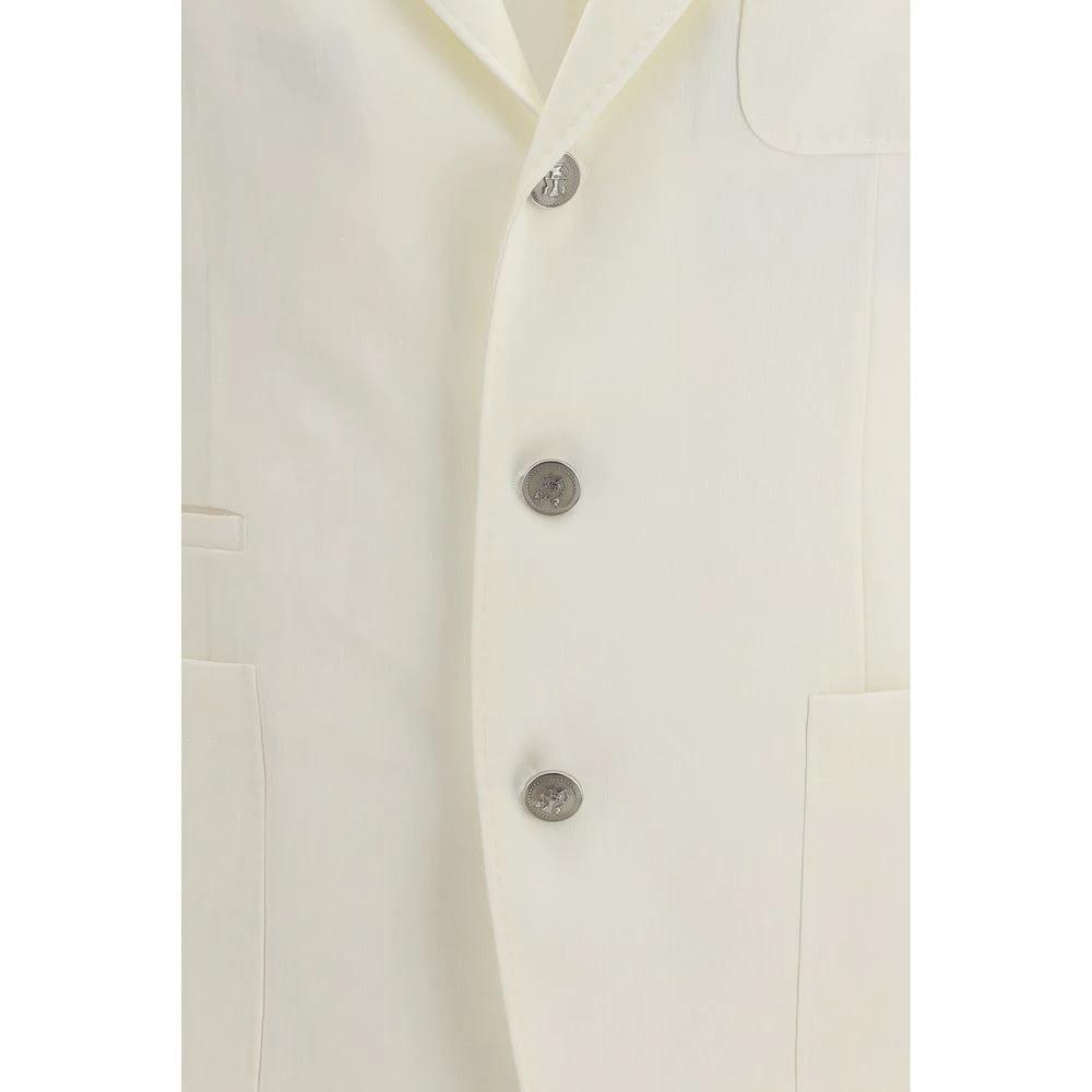 Brunello Cucinelli Blazer en lin blanc