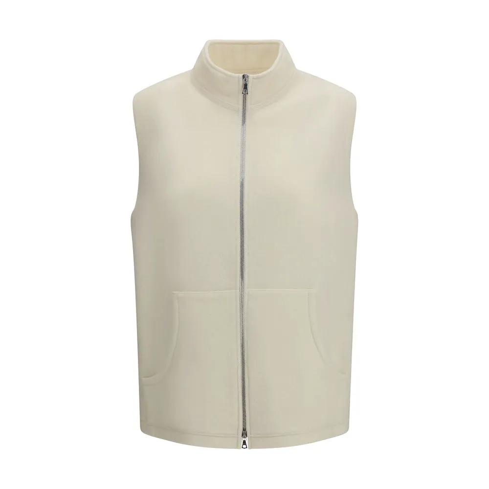 RIER Beige Wool Oves Aries Sleveless Jacket
