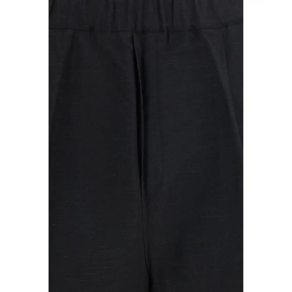 Laneus Black Viscose Bermuda Shorts