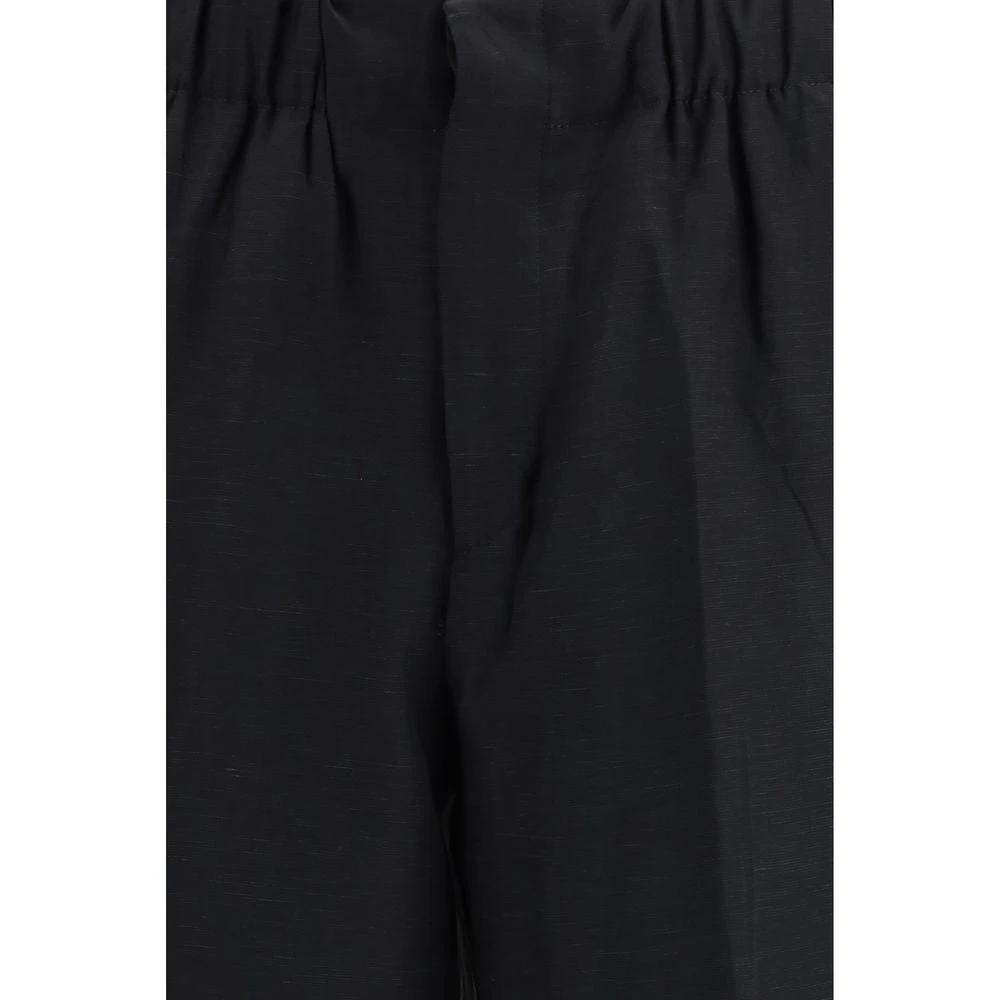 Laneus Black Viscose Casual Pants