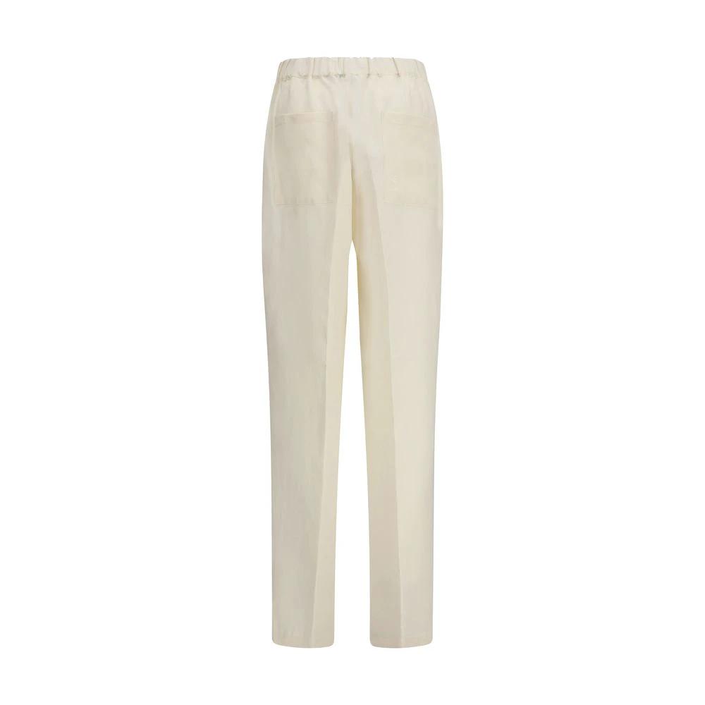 Pantalon décontracté Laneus beige en viscose