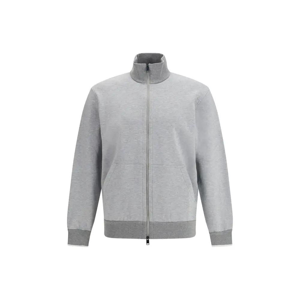 Sweat-shirt gris en coton Brioni