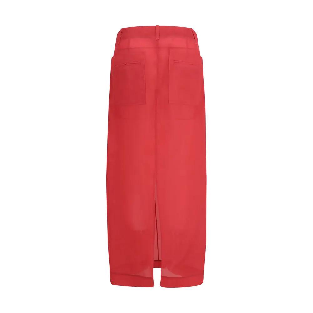 Jupe midi en soie multicolore Khaite
