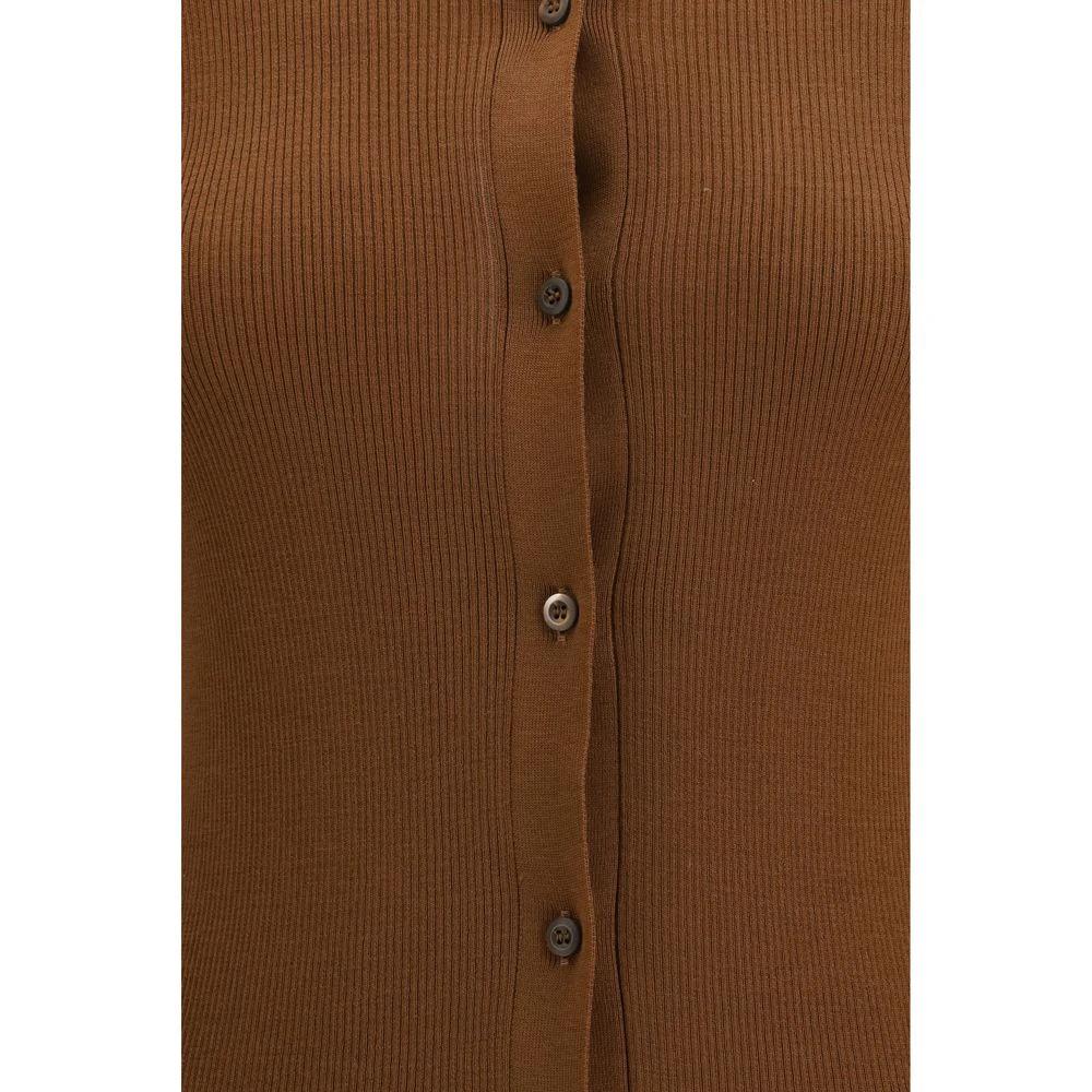 Prada Brown Fleece Wool Cardigan