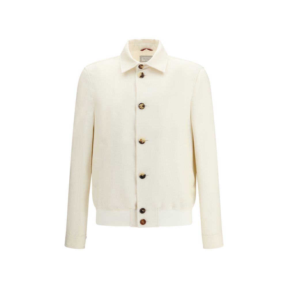 Veste en soie blanche Brunello Cucinelli