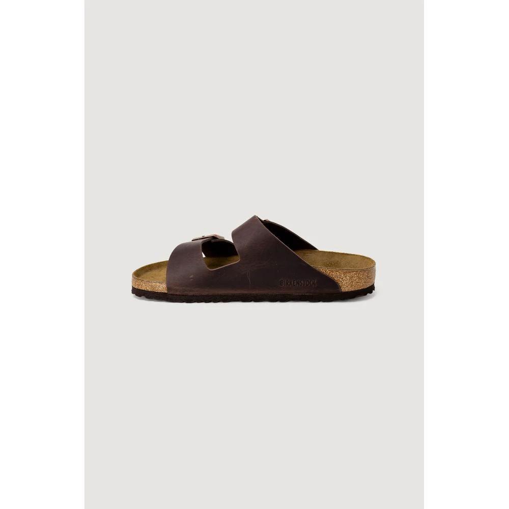 Pantoufles Birkenstock en cuir marron