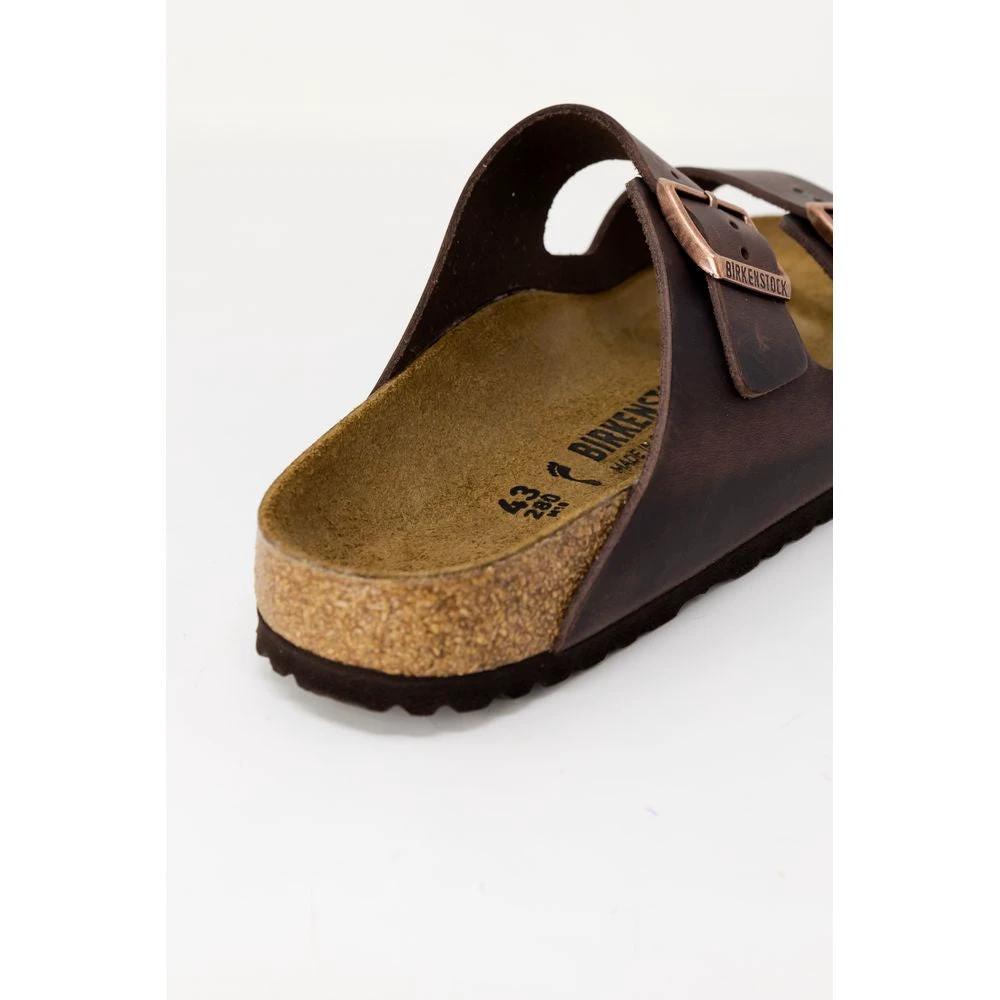 Pantoufles Birkenstock en cuir marron
