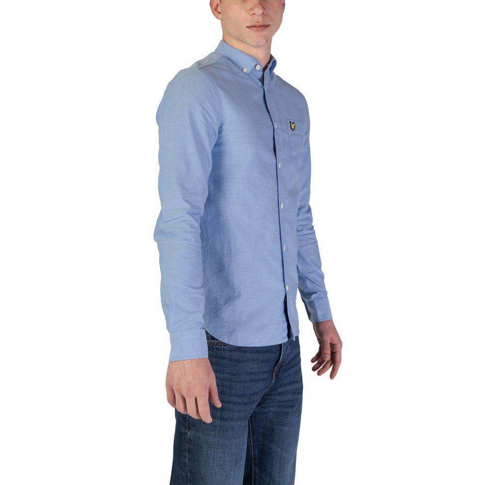 Chemise habillée en coton biologique bleu Lyle & Scott