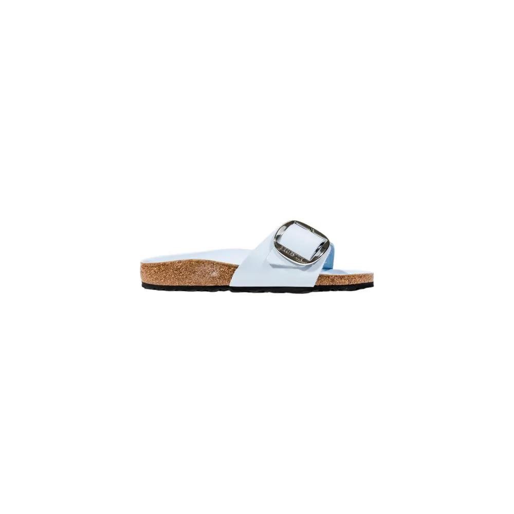 Sandales plates Birkenstock bleues en cuir artificiel