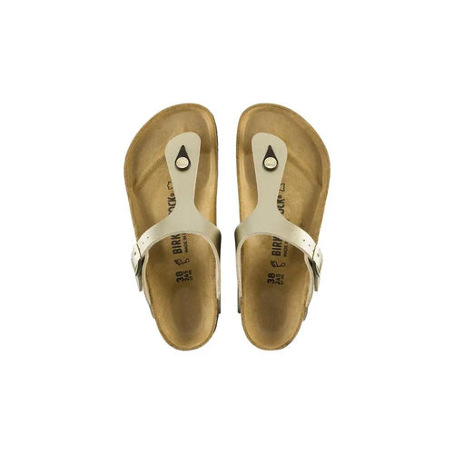 Sandales plates Birkenstock dorées en synthétique