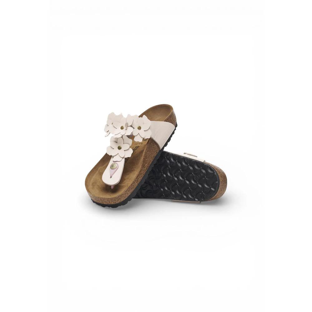 Birkenstock Pink Leather Flat Sandals Birkenstock