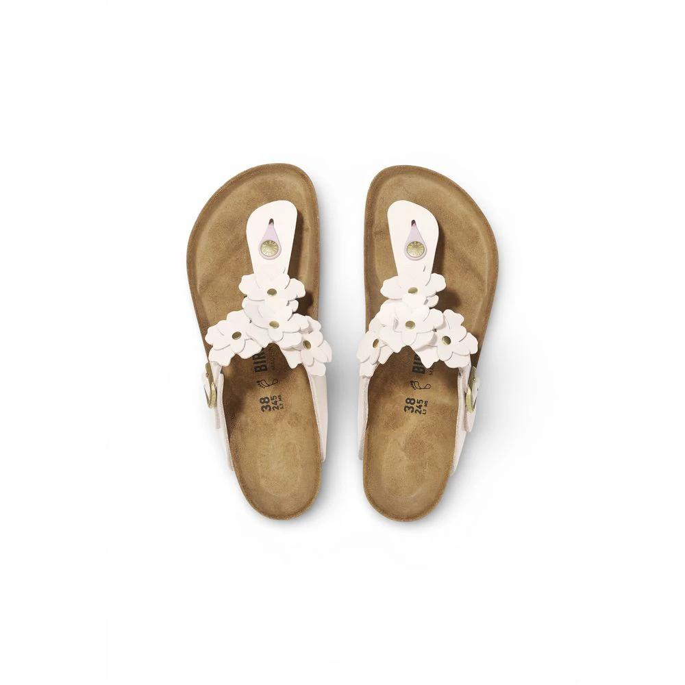 Birkenstock Pink Leather Flat Sandals Birkenstock