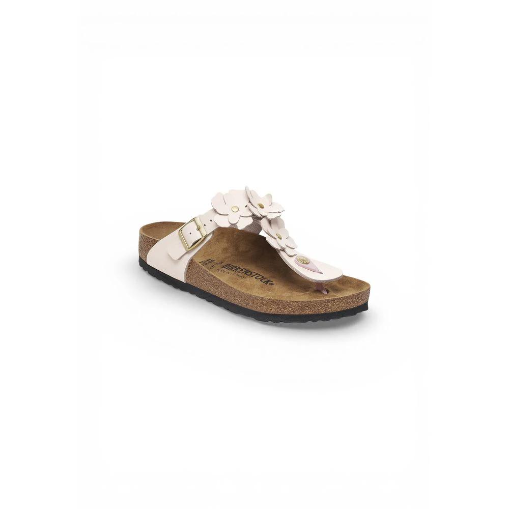 Birkenstock Pink Leather Flat Sandals Birkenstock