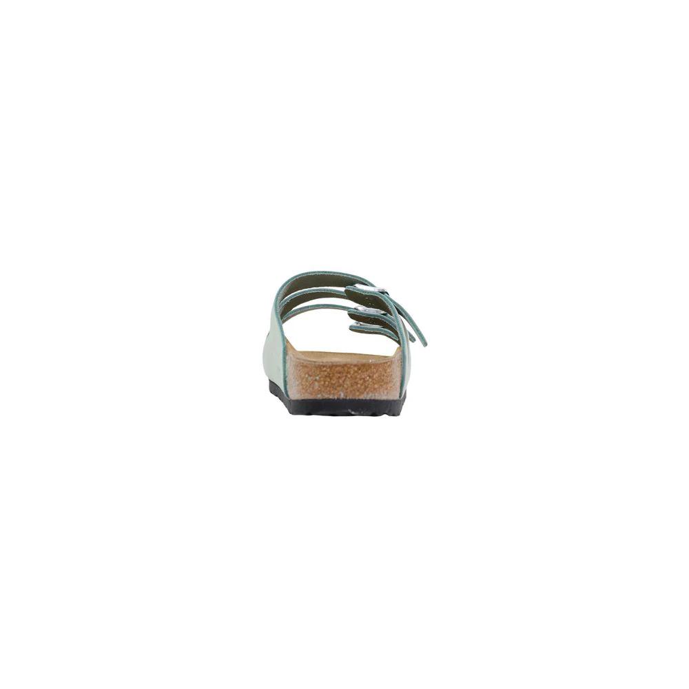 Birkenstock Green Leather Flat Sandals