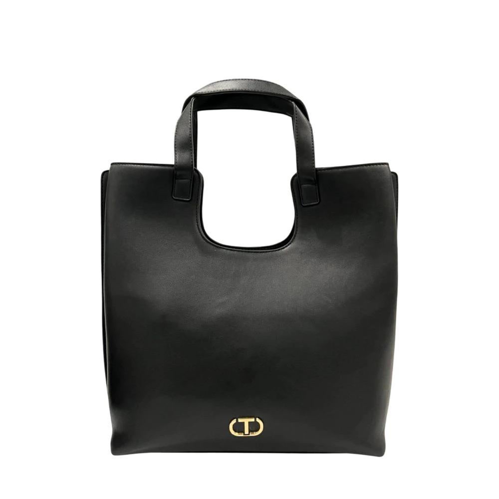Twinset Black PU Women Shoulder Bag Twinset
