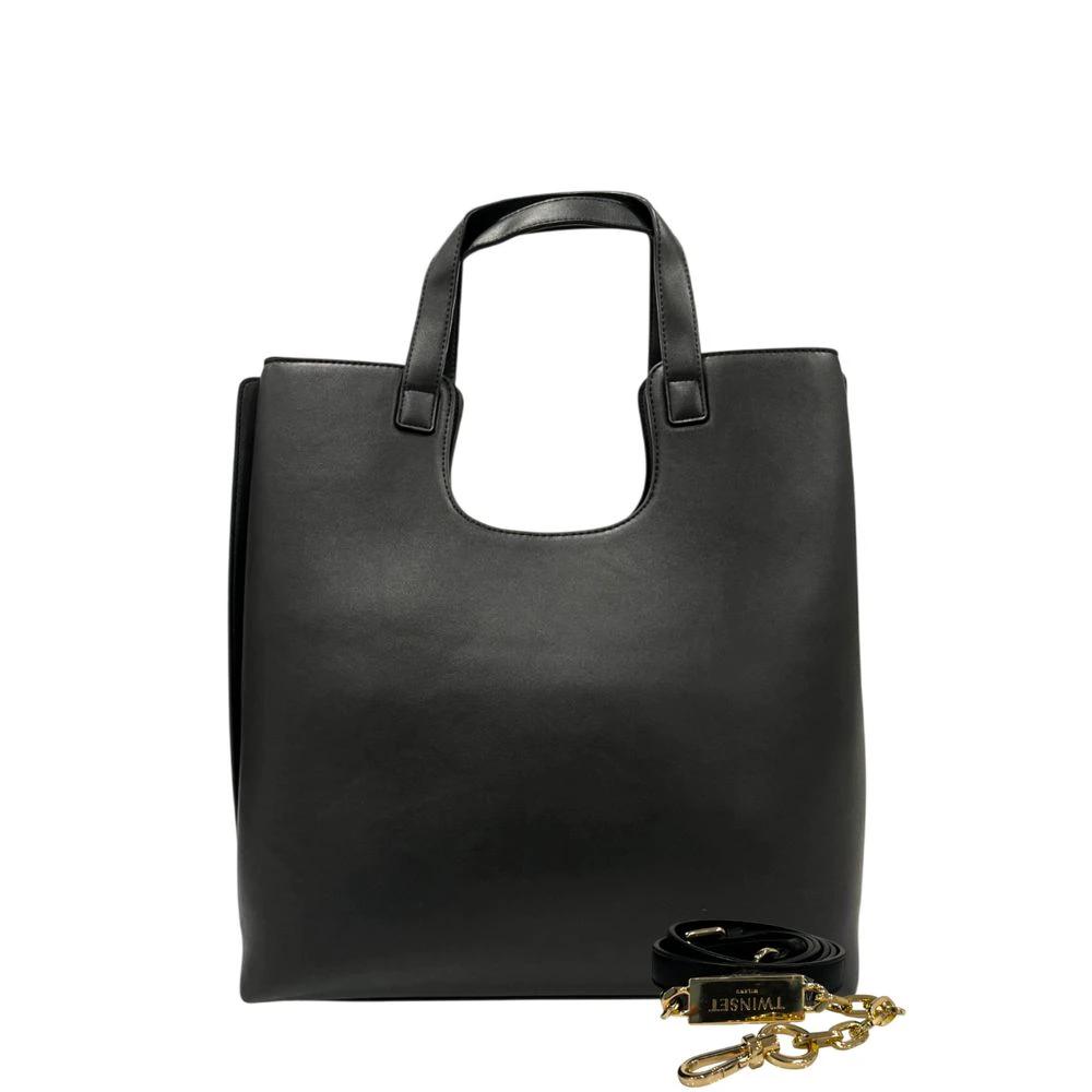 Twinset Black PU Women Shoulder Bag Twinset