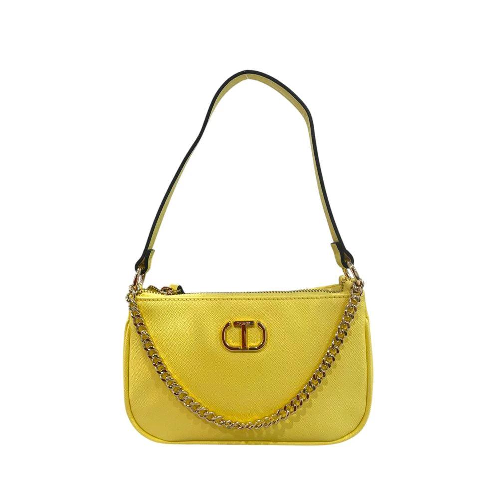 Sac bandoulière femme Twinset jaune en PU