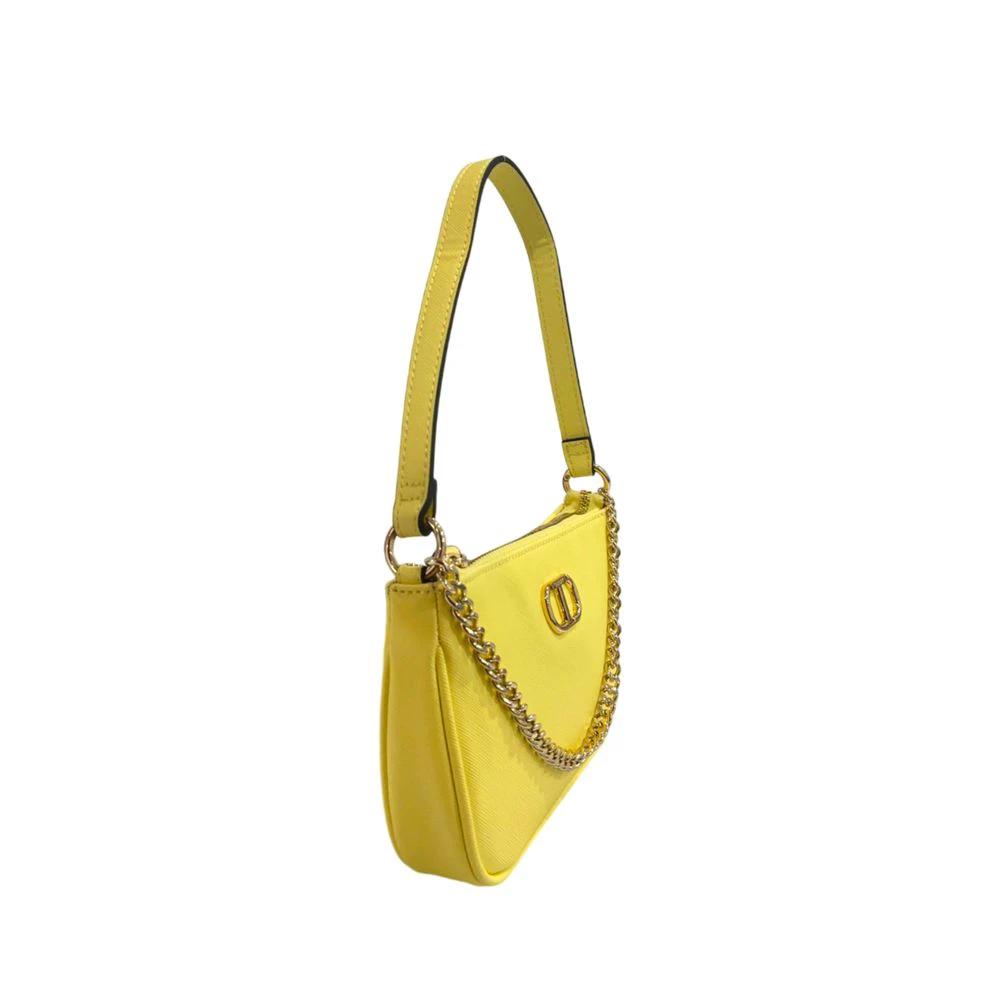 Sac bandoulière femme Twinset jaune en PU
