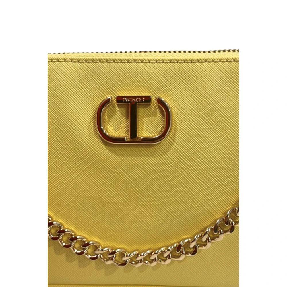 Sac bandoulière femme Twinset jaune en PU