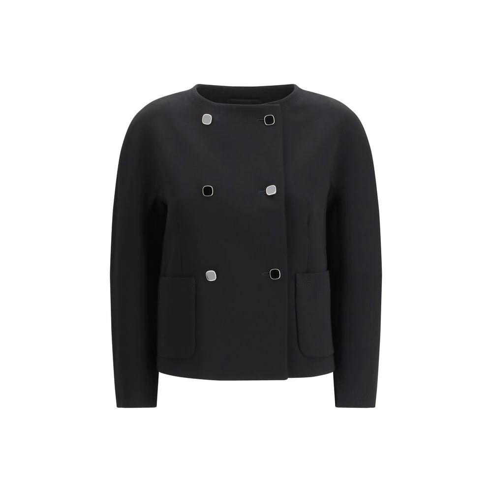 Max Mara Black Triacetate Full-Length Jacket