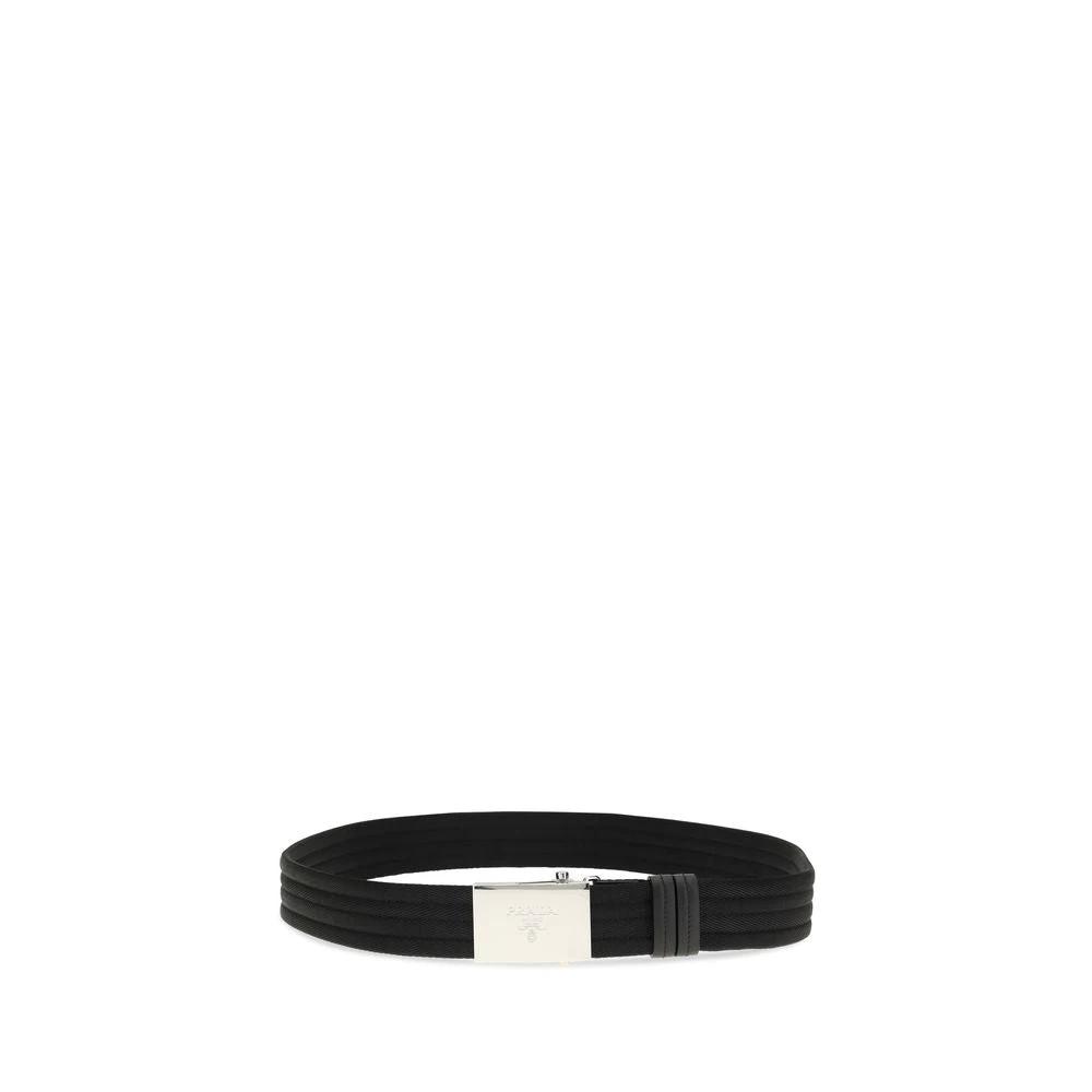 Ceinture fine Prada en polyester noir