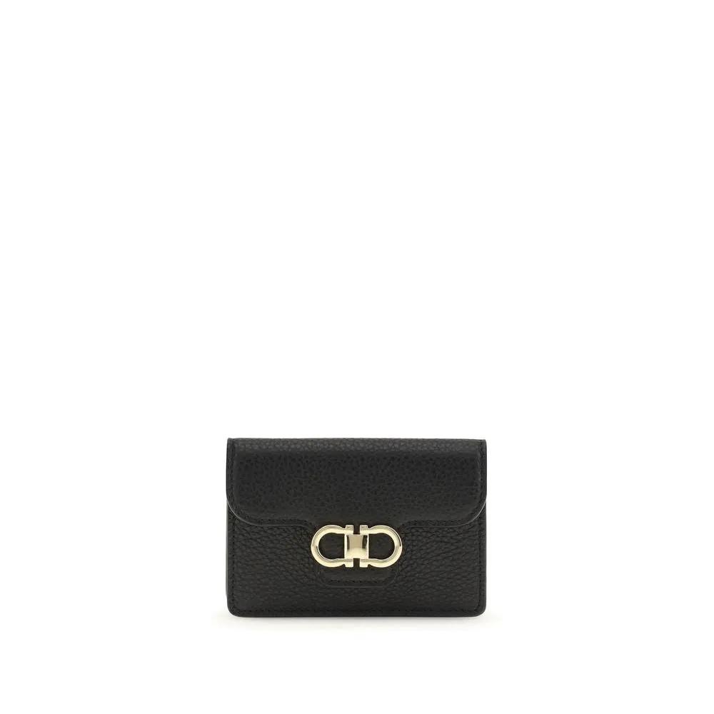 Portefeuille Ferragamo Bos Taurus en cuir de veau noir