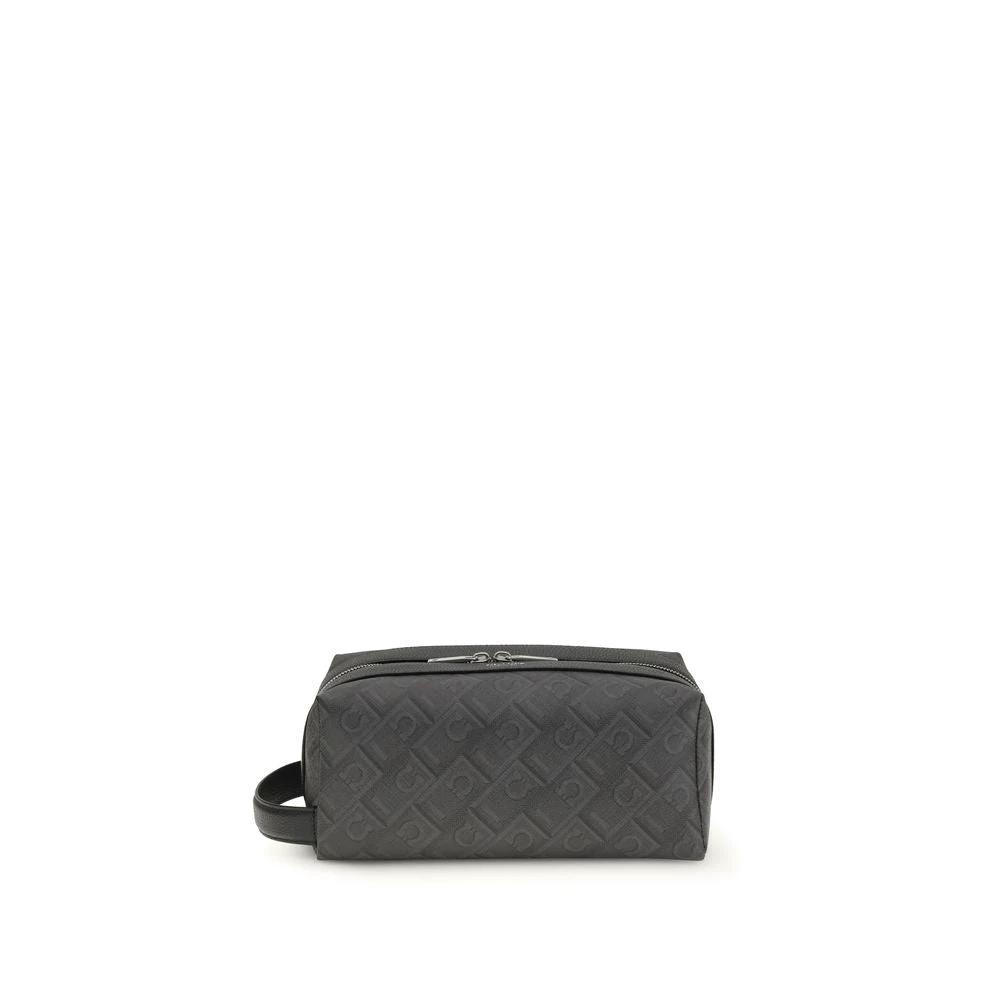 Ferragamo Black Calf Leather Bos Taurus Handbag Ferragamo