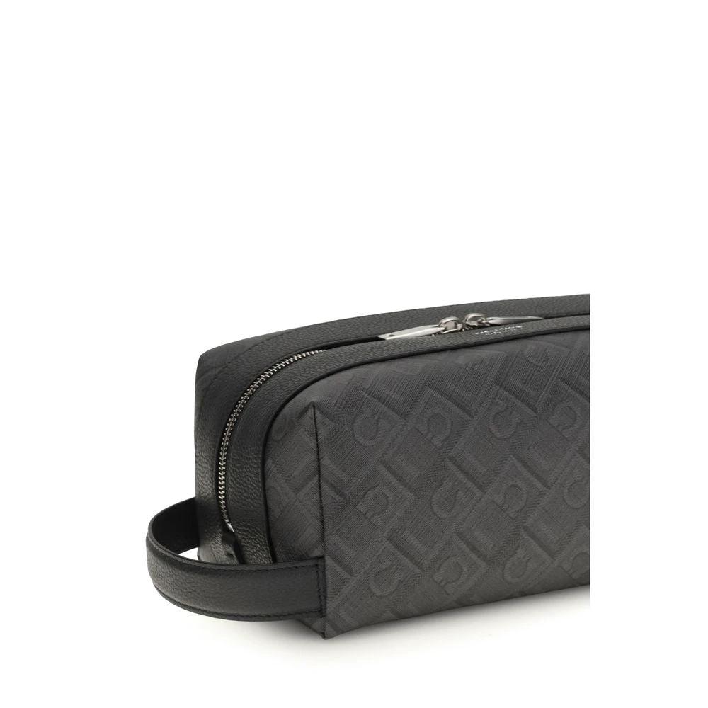 Ferragamo Black Calf Leather Bos Taurus Handbag Ferragamo