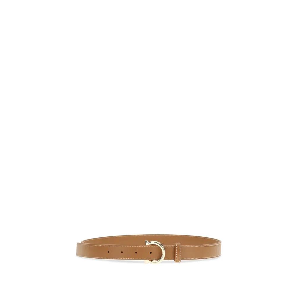 Ceinture Ferragamo Bos Taurus Regular en cuir de veau beige