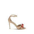 Ferragamo Beige Calf Leather Bos Taurus Stiletto Heel Sandals Ferragamo