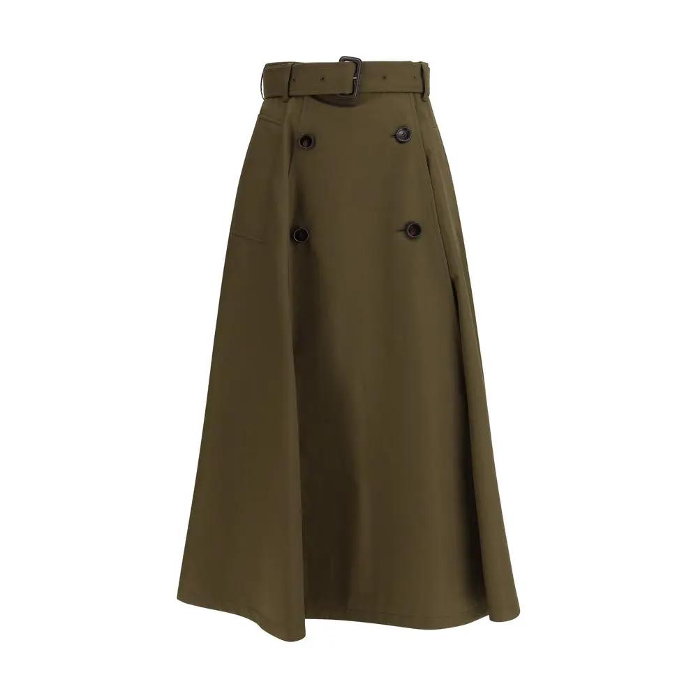 Jupe midi bicolore en coton Burberry