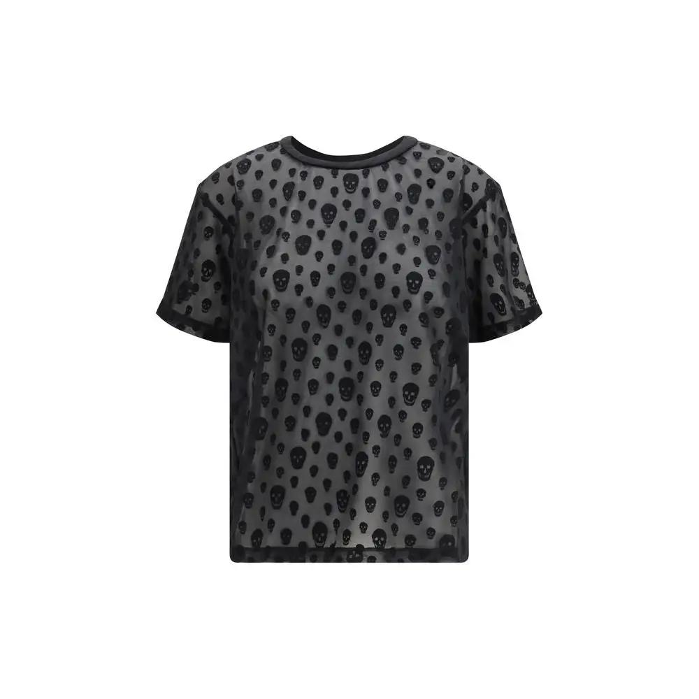 T-shirt Alexander McQueen en polyamide noir