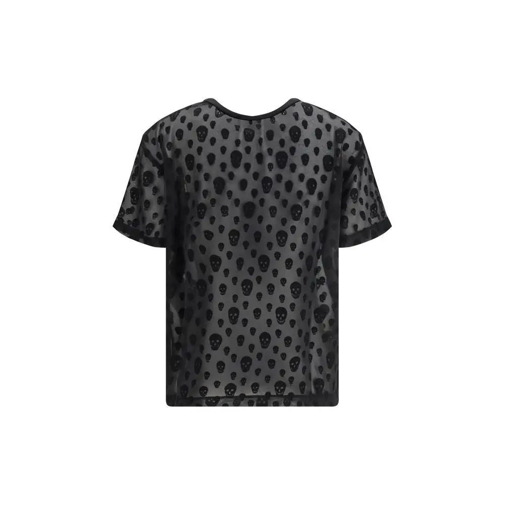 T-shirt Alexander McQueen en polyamide noir