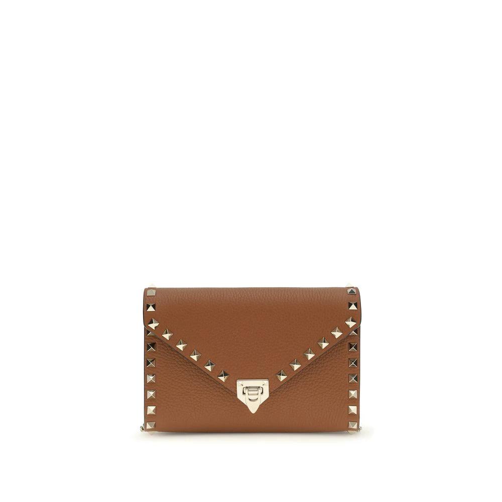 Valentino Garavani Brown Calf Leather Bos Taurus Wallet Valentino Garavani