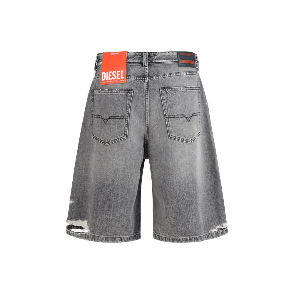 Diesel Gray Cotton Bermuda Shorts Diesel