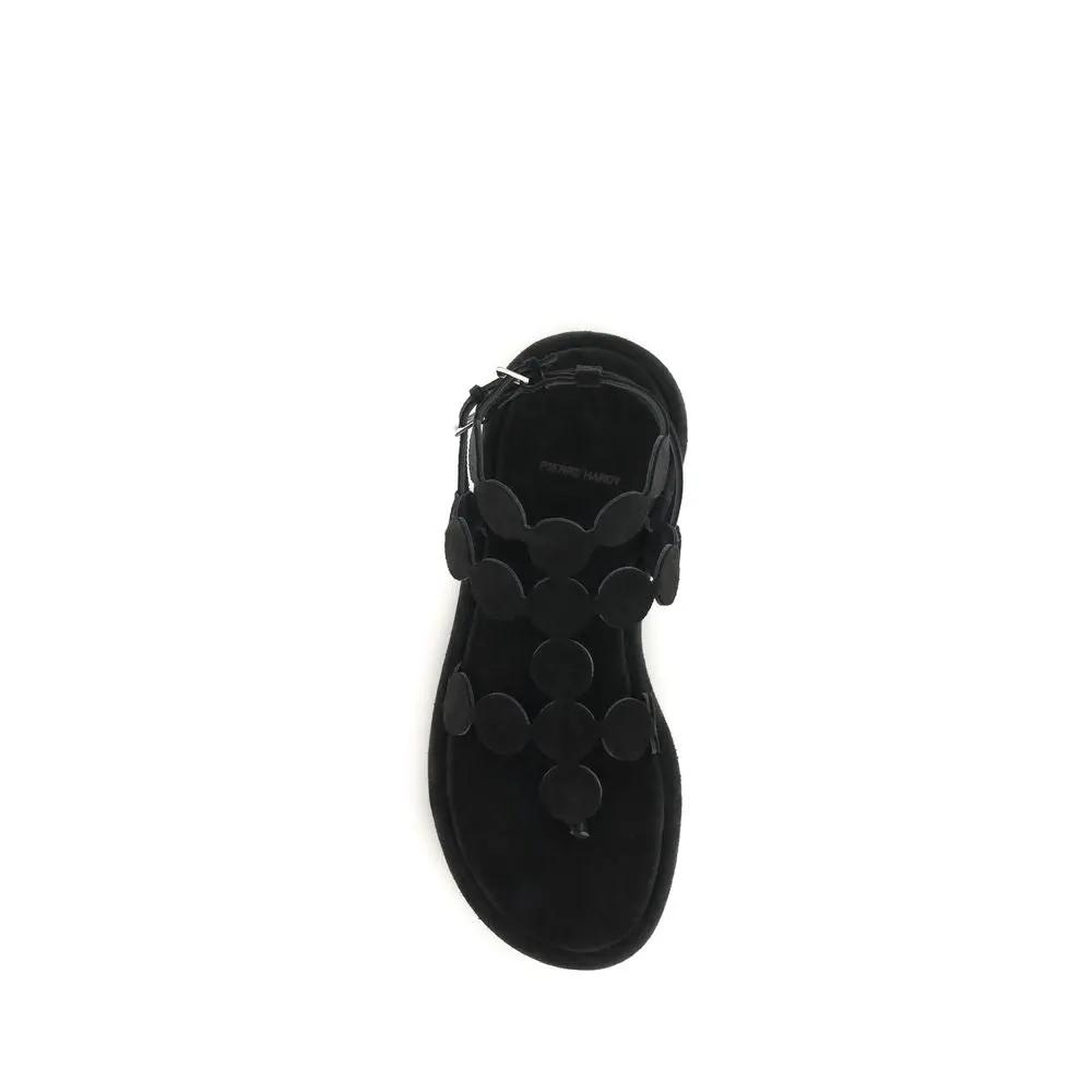 Pierre Hardy Black Calf Leather Bos Taurus Platform Sandals