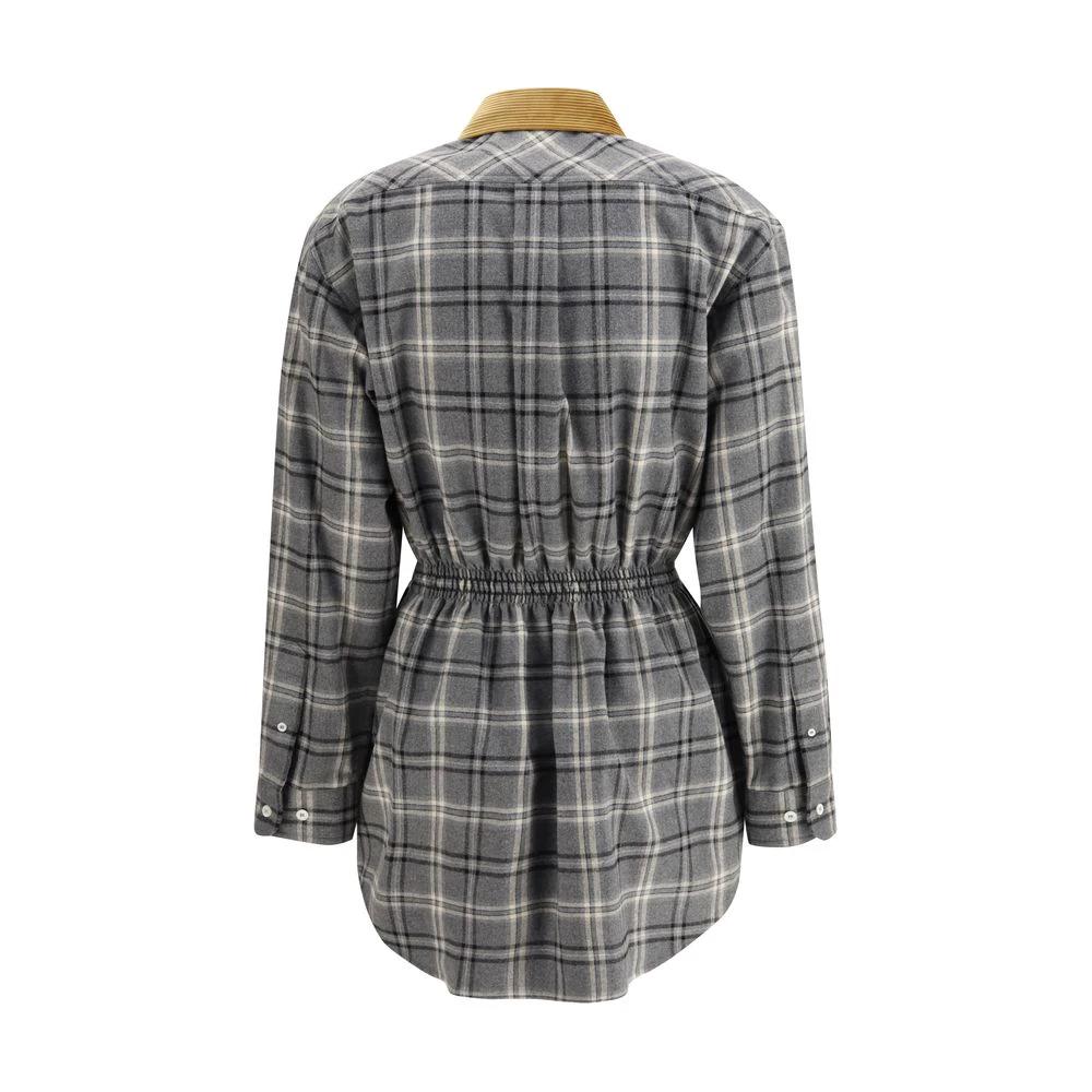 Robe décontractée grise en coton Miu Miu