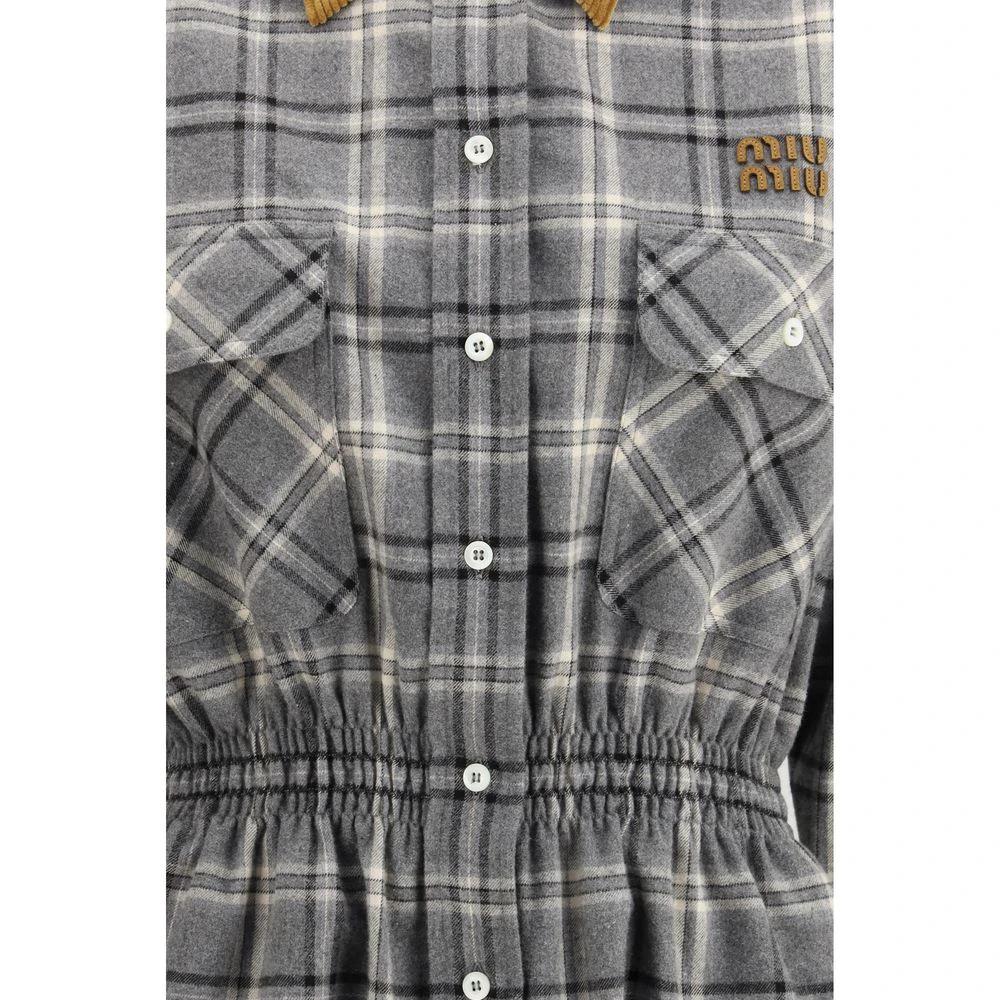 Robe décontractée grise en coton Miu Miu