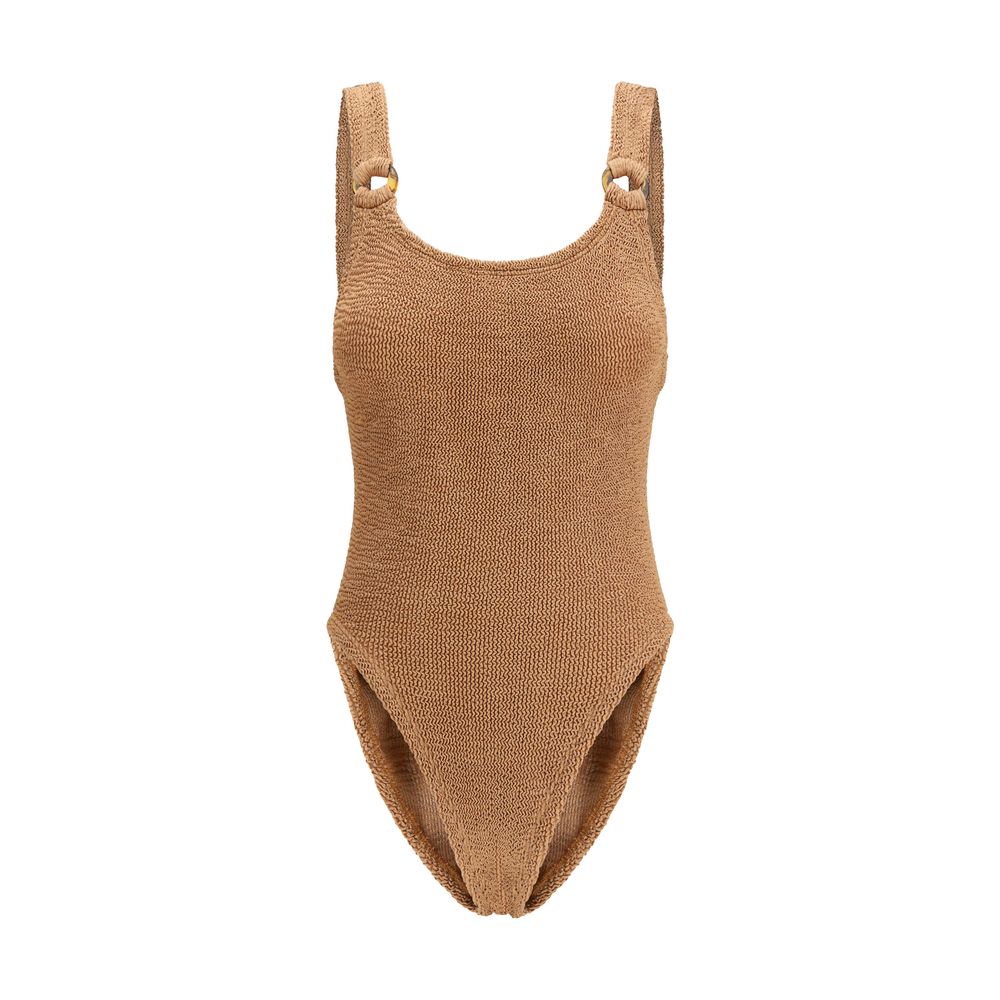 Maillot de bain une pièce en polyamide marron Hunza G