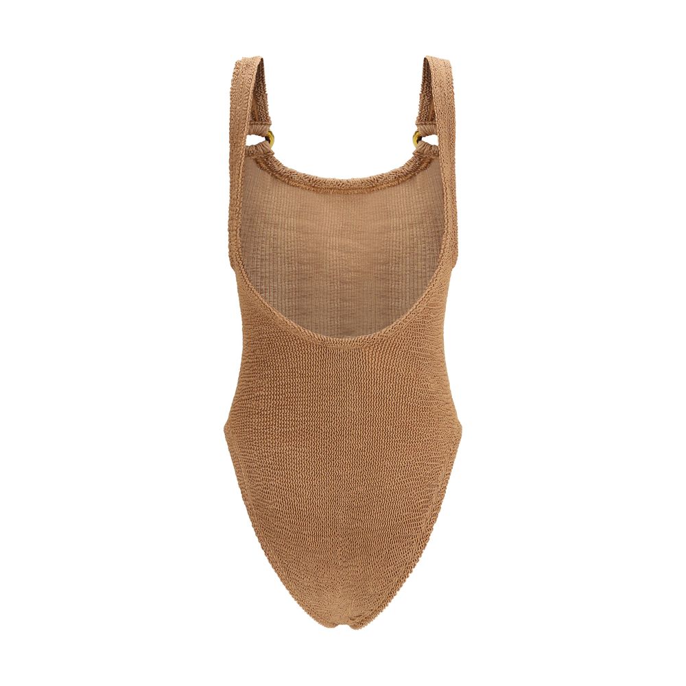 Maillot de bain une pièce en polyamide marron Hunza G