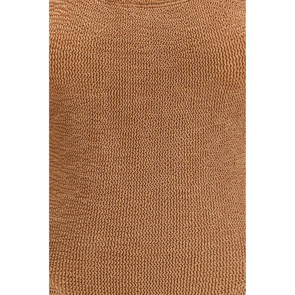 Maillot de bain une pièce en polyamide marron Hunza G