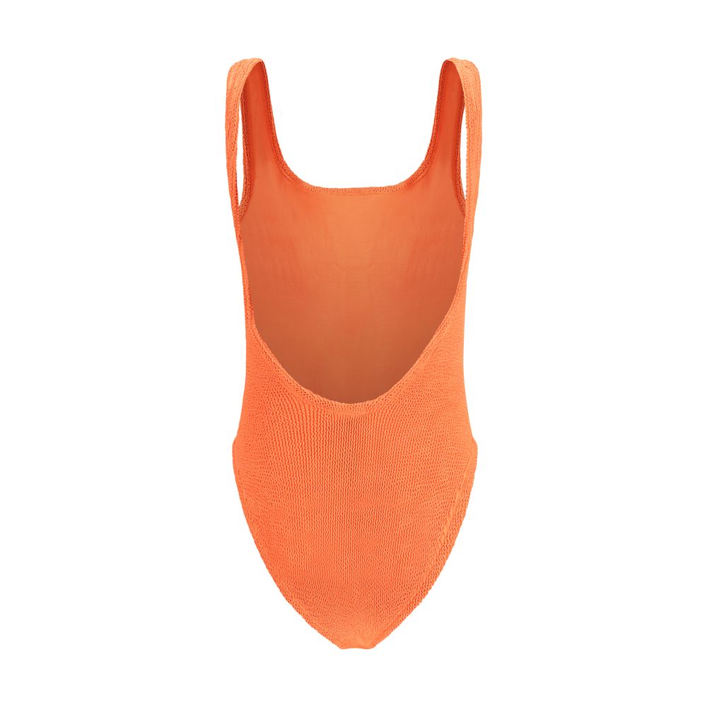 Hunza G Orange Polyester One-Piece Swimsuit