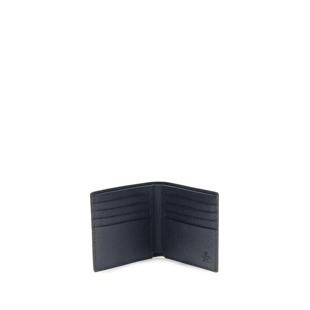 Valentino Garavani Blue Calf Leather Bos Taurus Wallet