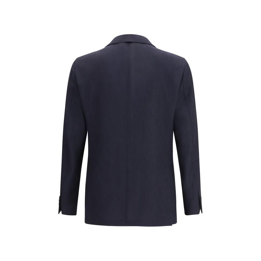 Lardini Blue Fleece Wool Blazer