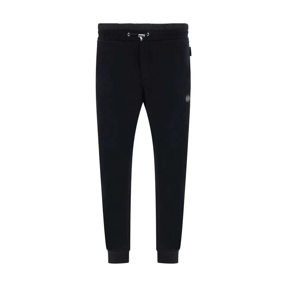 Philipp Plein Black Cotton Joggers (Workout Pants)
