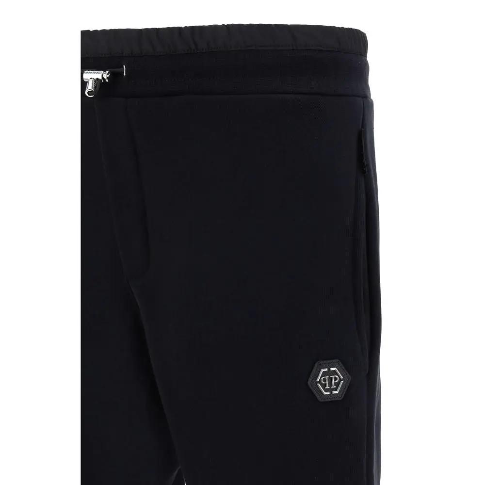 Philipp Plein Black Cotton Joggers (Workout Pants)